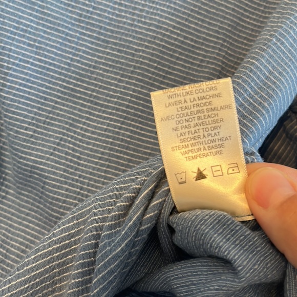 Max Studio | EUC Striped Short-Sleeved Top with Tie Front - Picture 7 of 10